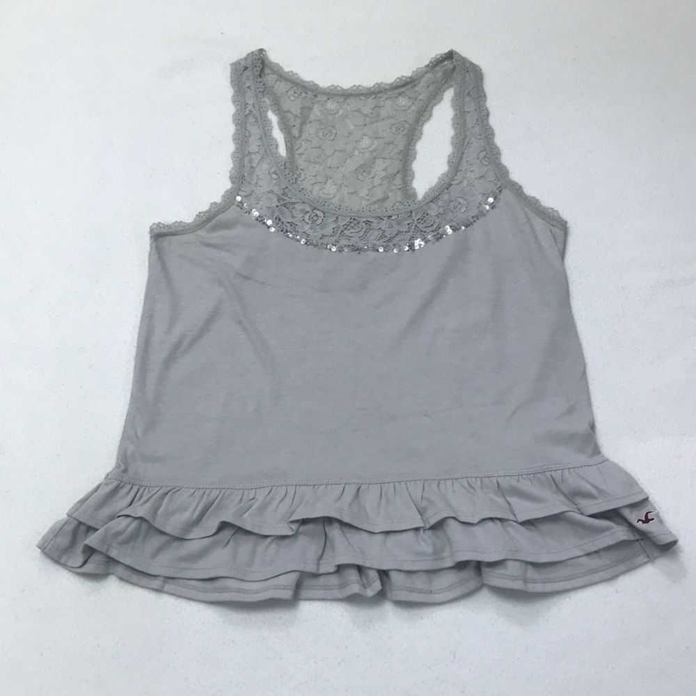 Hollister lace gray top